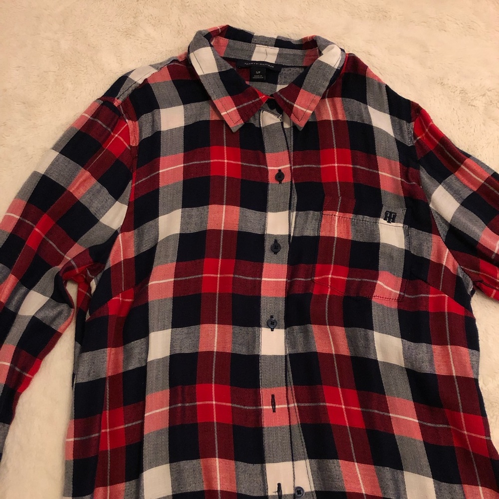 Tommy Hilfiger flannel red white blue small